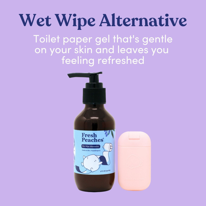 Fresh Peaches Toilet Paper Gel Starter Set, Pink - Wet Wipe Alternative, 1 Ct