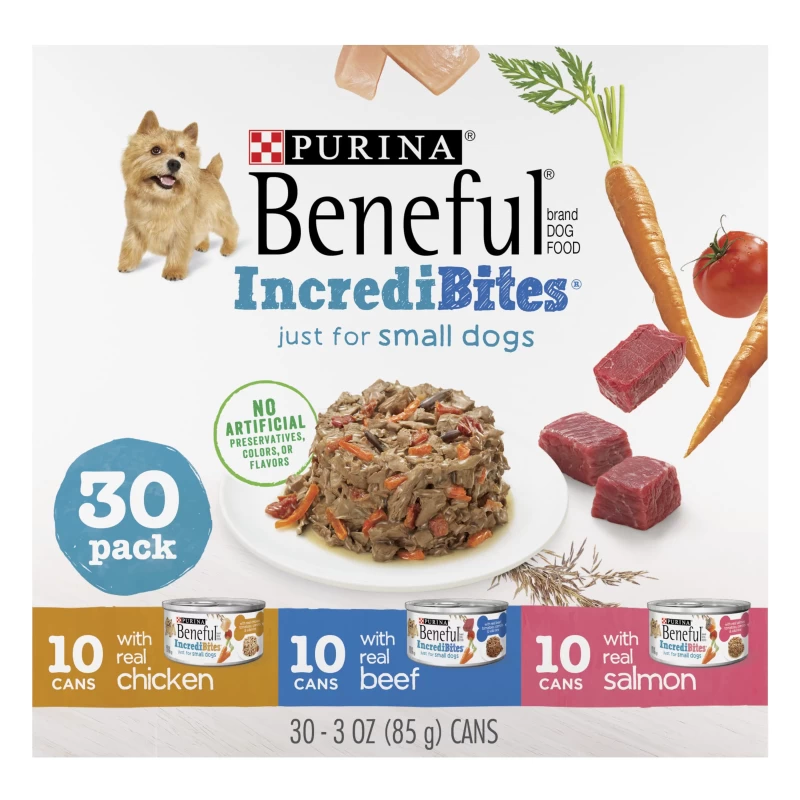 Purina Beneful Incredibites Wet Dog Food for Small Dogs, 3 oz Cans (30 Pack)