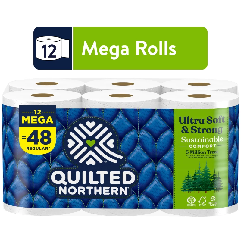 Quilted Northern Ultra Soft & Strong Toilet Paper, 12 Mega Rolls