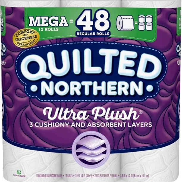 Quilted Northern Ultra Plush Toilet Paper 12 Mega Rolls (Pack of 7)