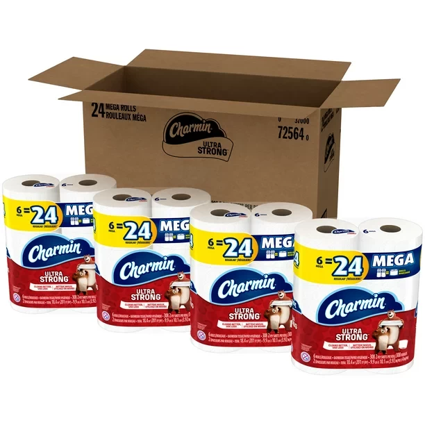 Charmin Ultra Strong Mega Roll Toilet Paper, 24 Count