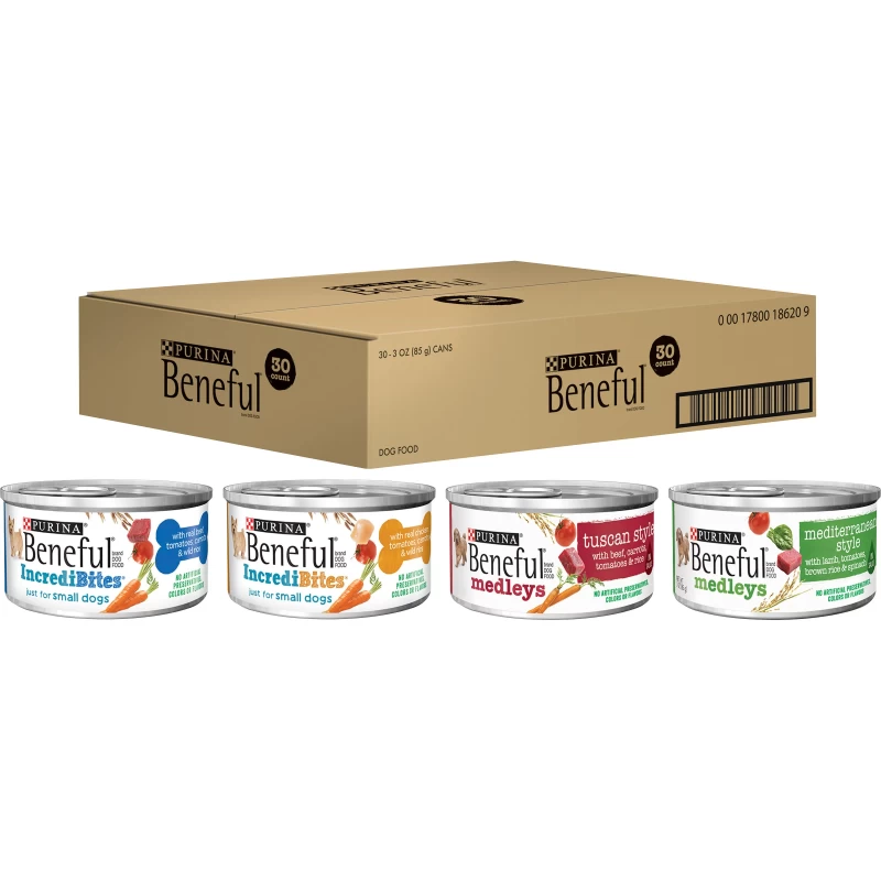 Purina Beneful Wet Dog Food Variety Pack, 3 oz Cans (30 Pack)