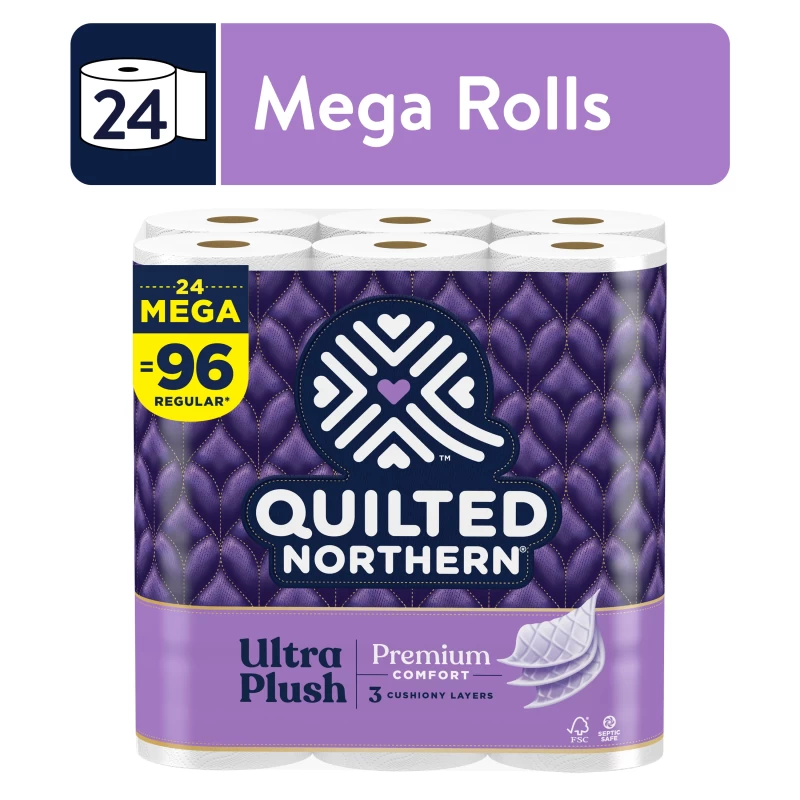 Quilted Northern Ultra Plush Toilet Paper, 24 Mega Rolls