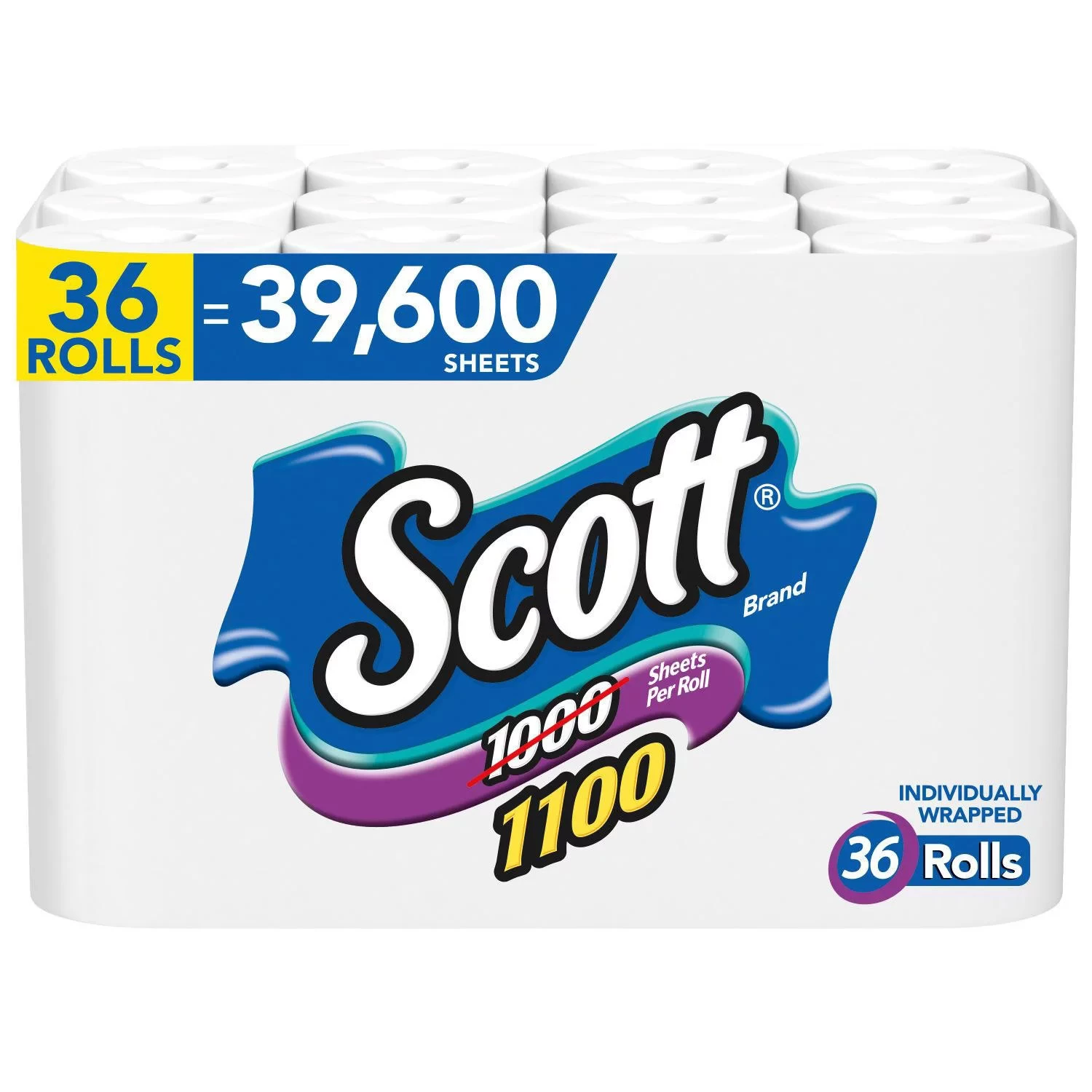 Avi Glatt Scott, 1000 Sheets Per Roll Toilet Paper, 36 Rolls Bath Tissue