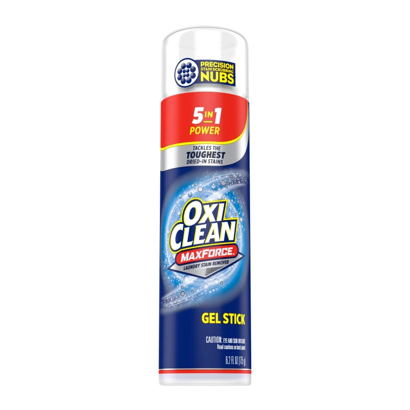 OxiClean MaxForce Gel Stain Remover Stick, 5 in 1 Power Spot Remover for Clothes, 6.2 Fl Oz