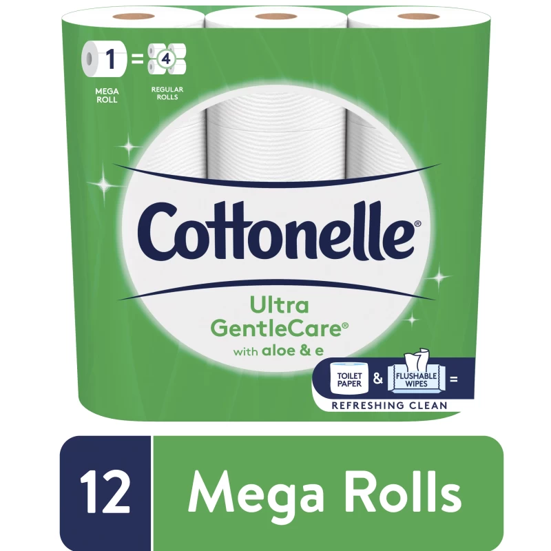Cottonelle Ultra GentleCare Toilet Paper, 12 Mega Rolls